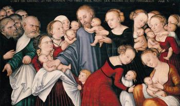 Adam Elsheimer : christ blessing the children lucas the younger cranach